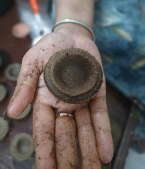 Handmade Gobar Diyas from Cow Dung for Diwali and Rituals